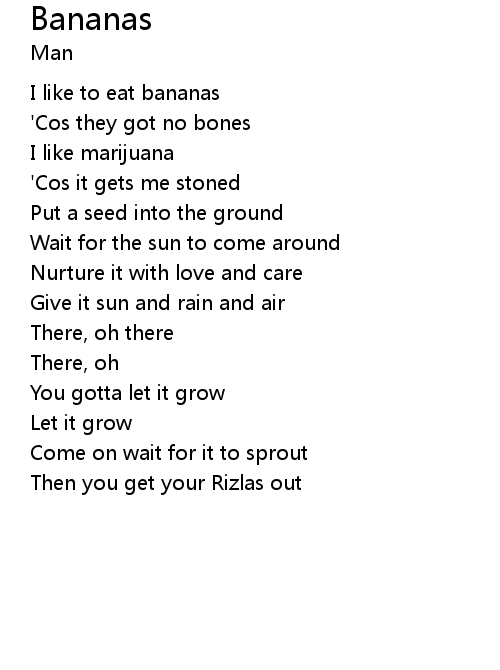 Bananas 歌词 歌词网