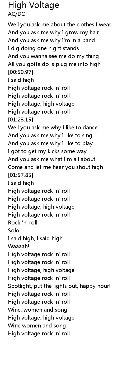 High Voltage 歌词 歌词网