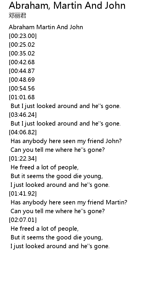 Abraham Martin And John