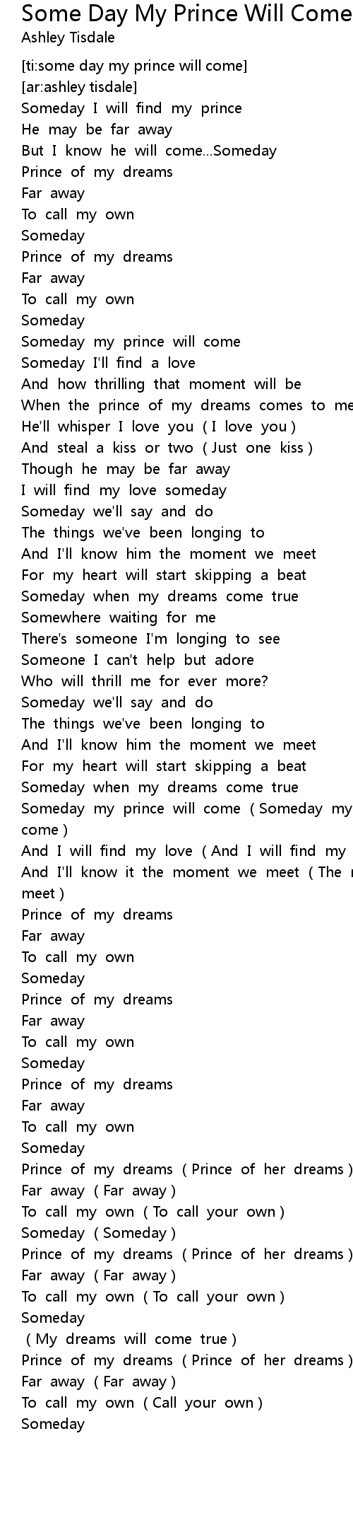 Some Day My Prince Will Come 歌词 歌词网