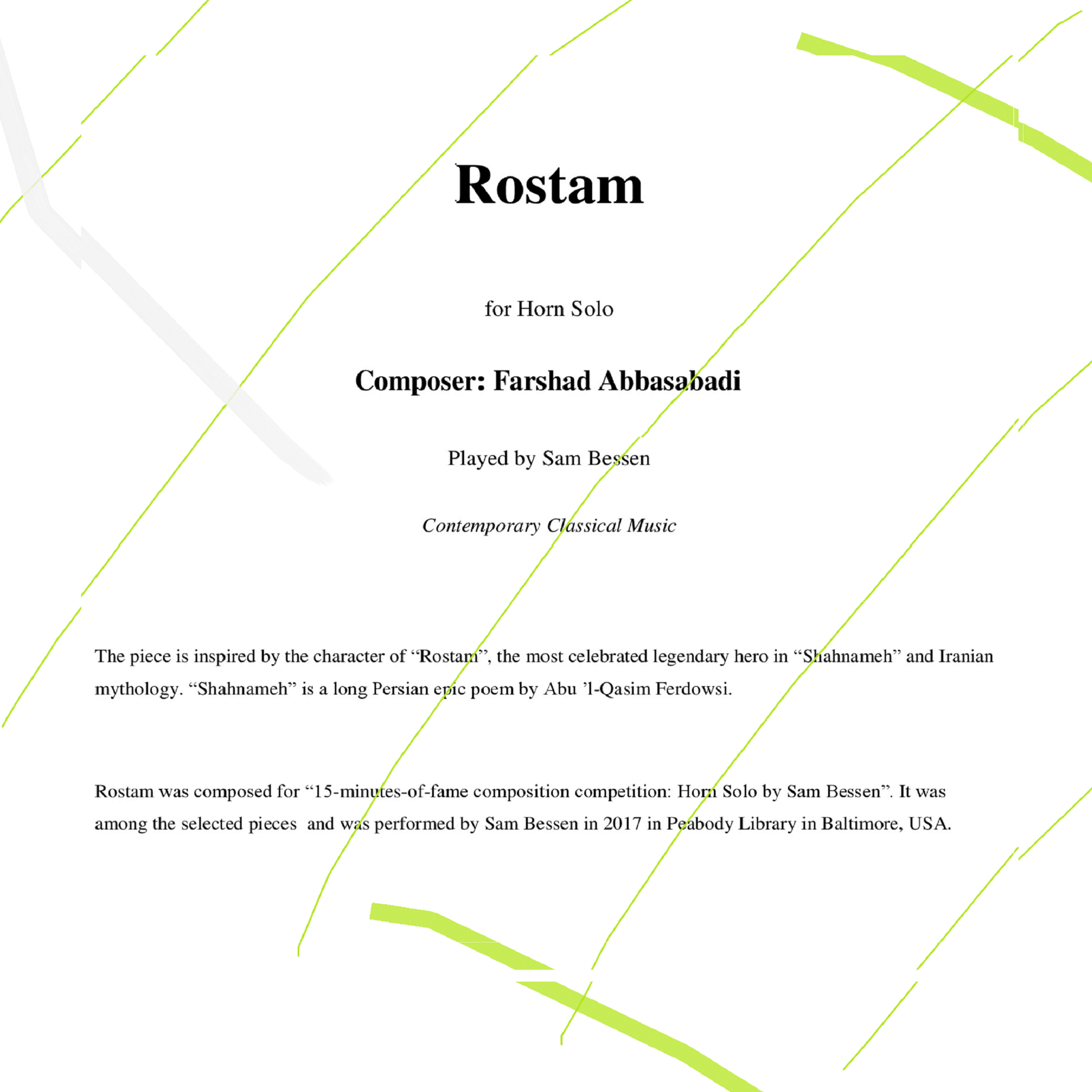 Rostam (for Horn Solo)