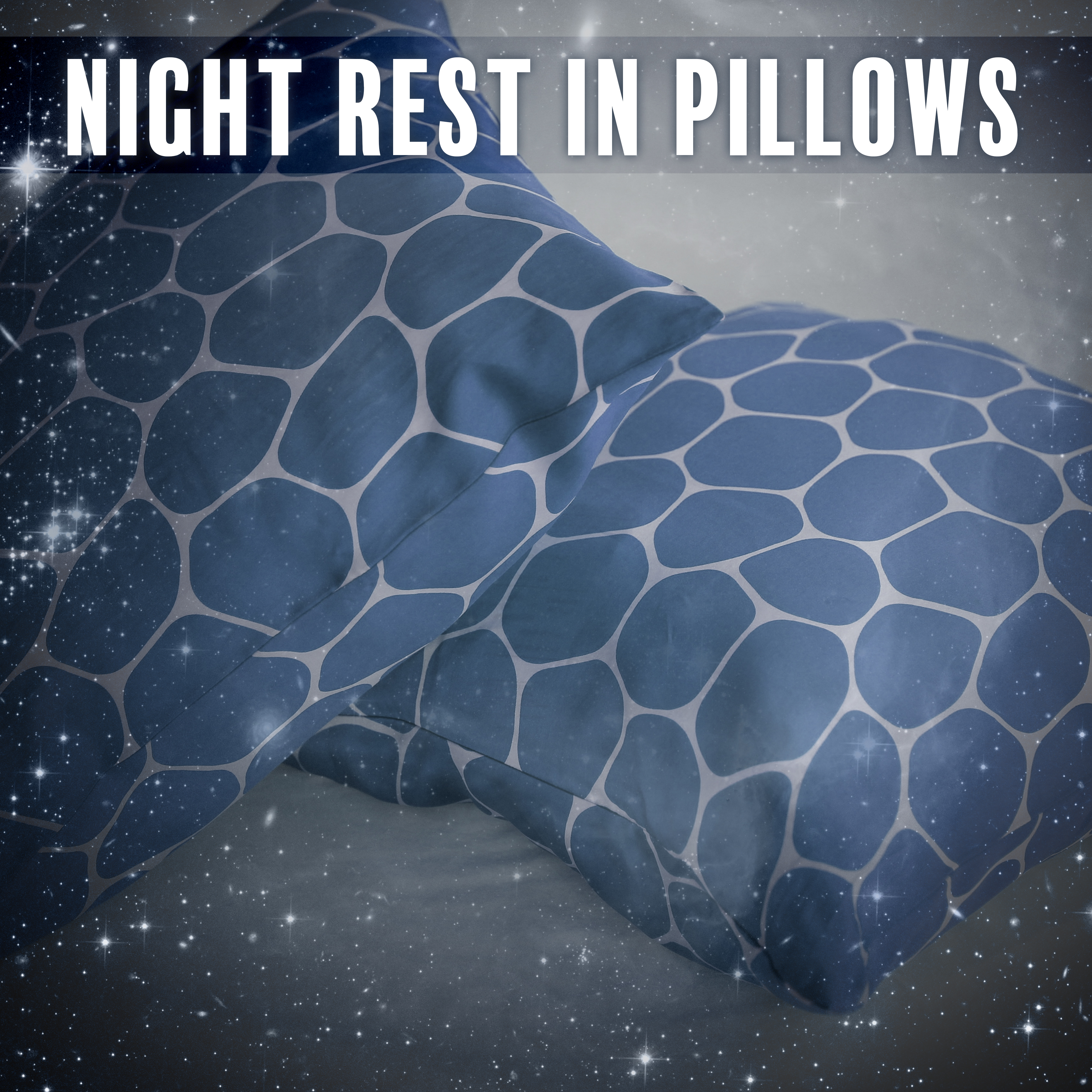Night Rest in Pillows - Moment of Dreams, Time for Bed, Warm Blanket, Milk before Bedtime, Moon and Stars in the Sky