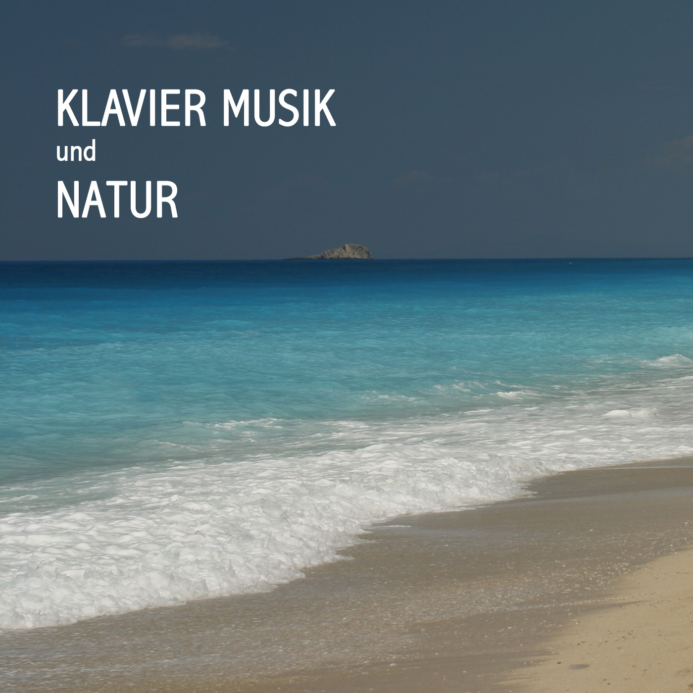 Woman - Music Piano and Sound of Nature with Sea Waves and Beach Stream