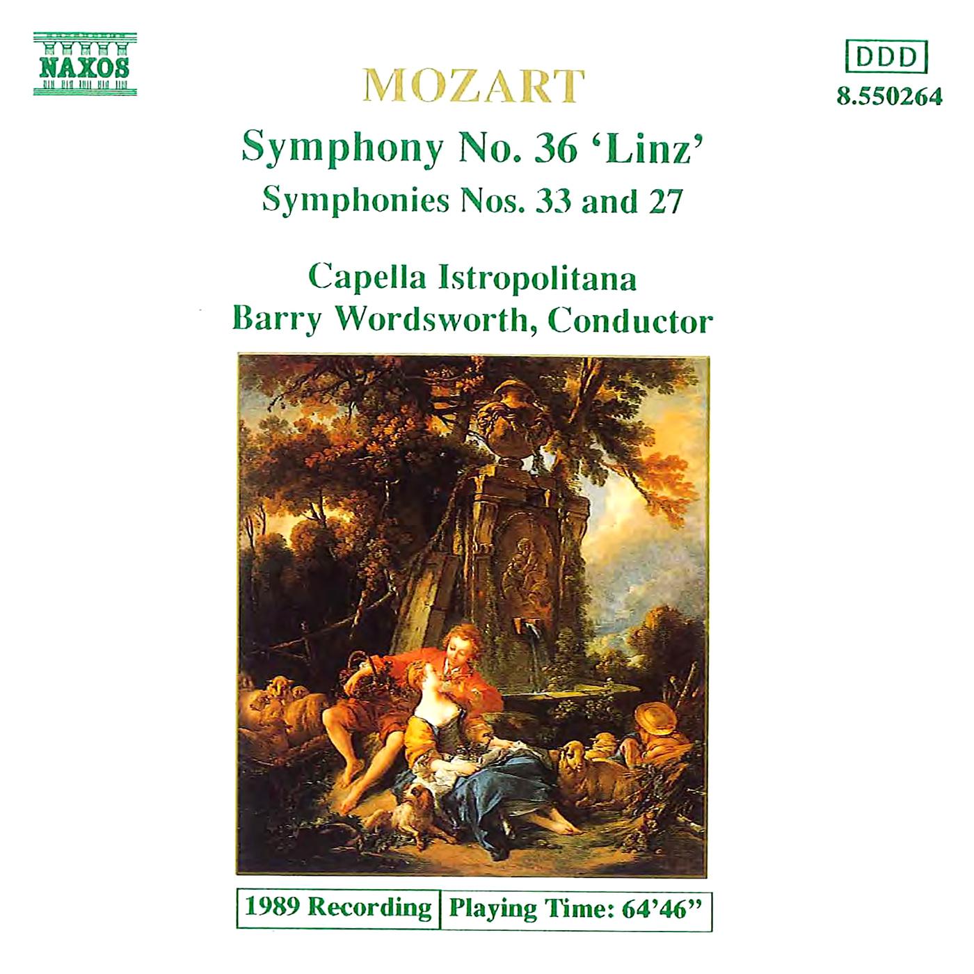MOZART: Symphonies Nos. 36, 33 and 27