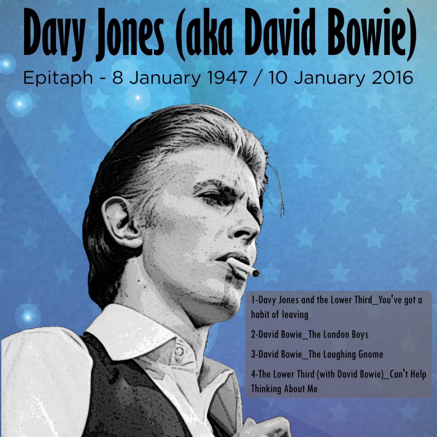 Davy Jones (aka David Bowie) (Epitaph - 8 January 1947 / 10 January 2016)
