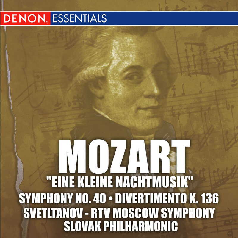 "Divertimento KV 136 in D major Salzburg Symphony No. 1: 3. Presto