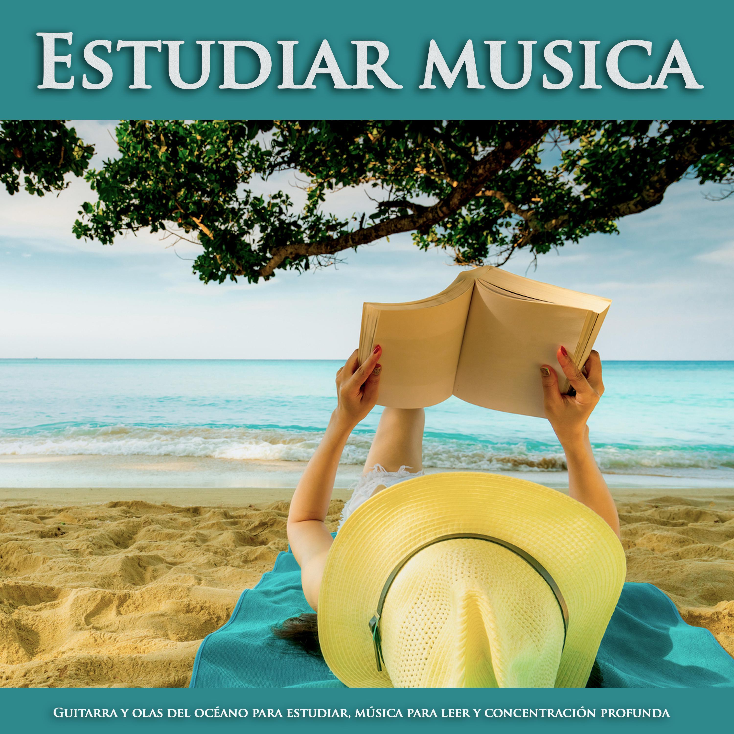 Estudiar musica: Guitarra y olas del océano para estudiar, música para leer y concentración profunda