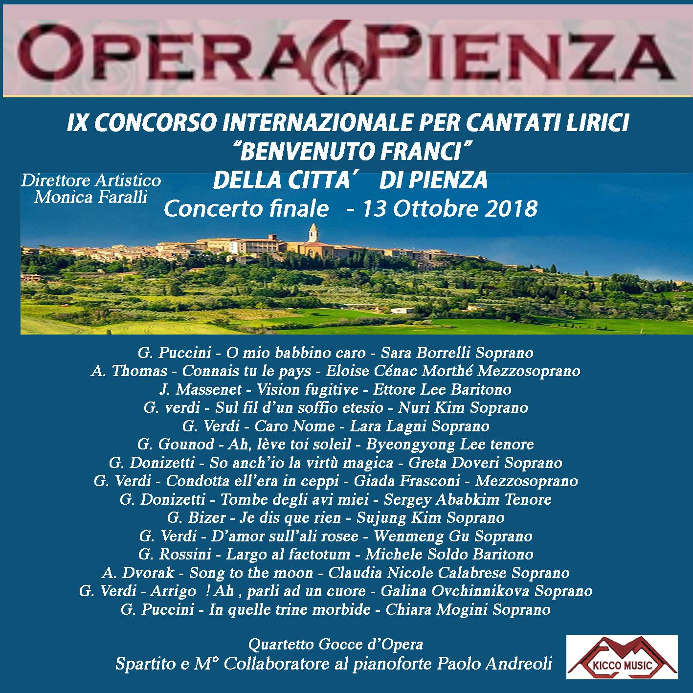 Concorso Lirico Opera Pienza 2018