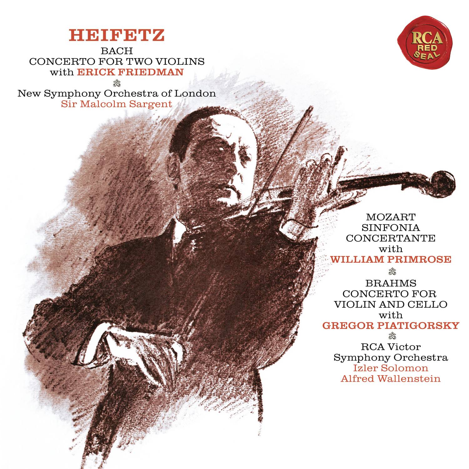 Bach: Concerto in D Minor for Two Violins, BWV 1043 - Mozart: Sinfonia concertante in E-Flat Major, K. 364 - Brahms: Concerto in A Minor for Violin and Cello, Op. 102 - Heifetz Remastered