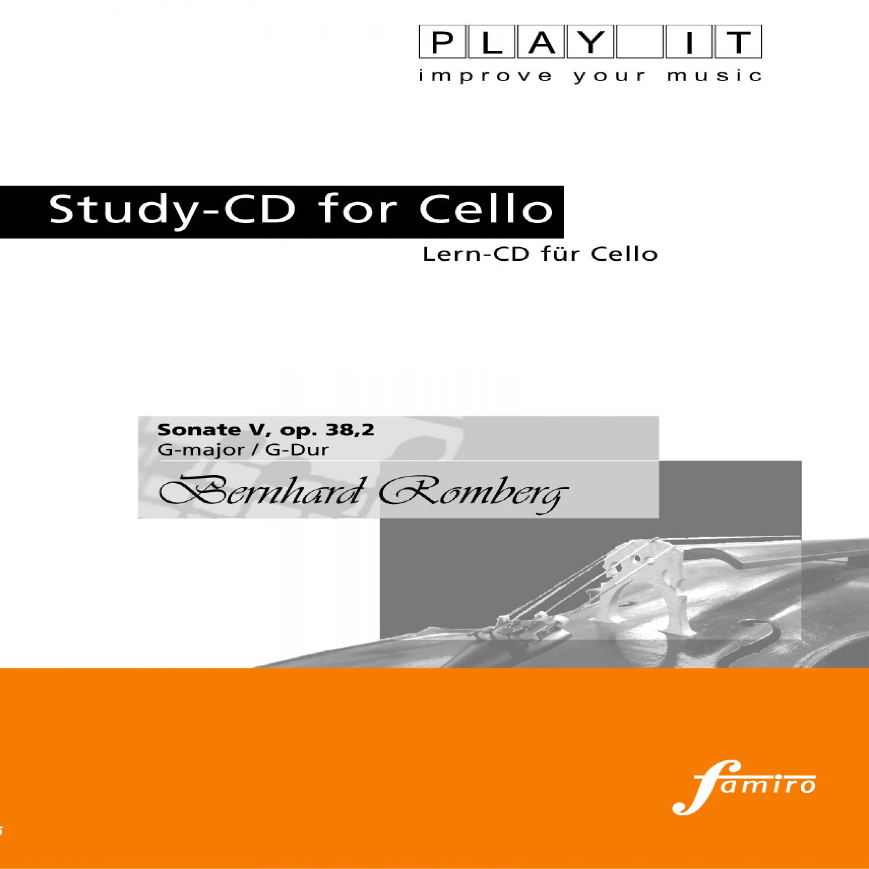 Play It - Study-Cd for Cello: Bernhard Romberg, Sonate V, Op. 38,2, G Major / G-Dur