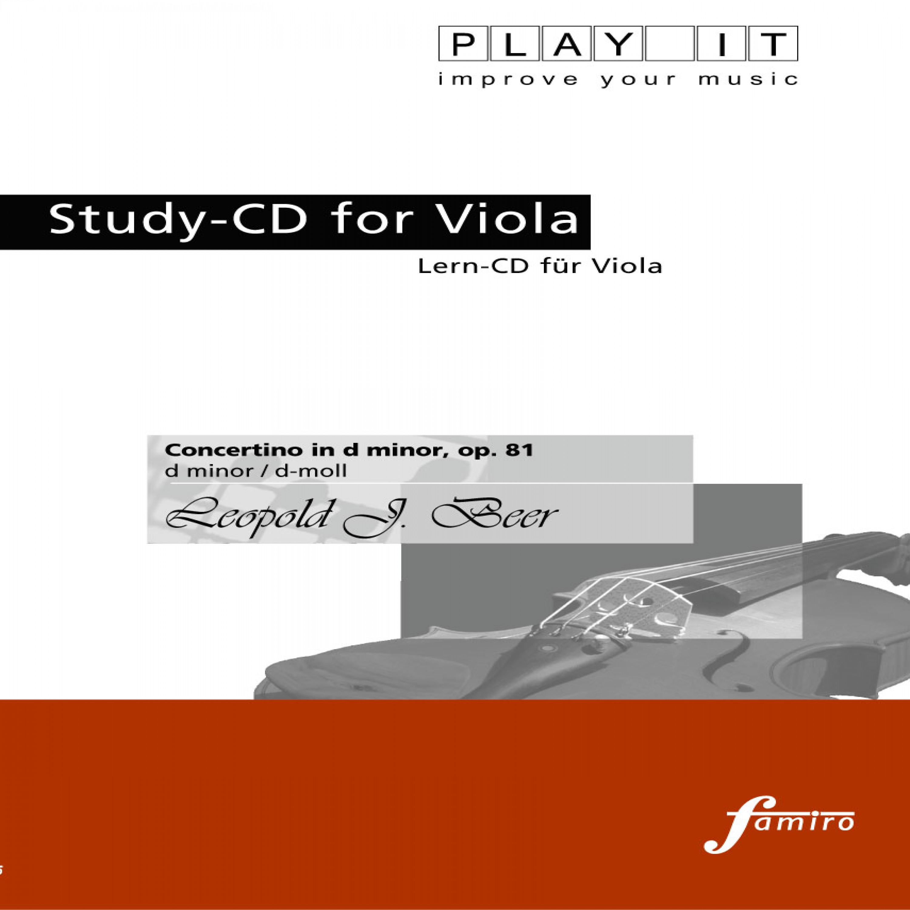 Play It - Study-Cd for Viola: Leopold J. Beer, Concertino in D Minor, Op. 81, D Minor / D-Moll