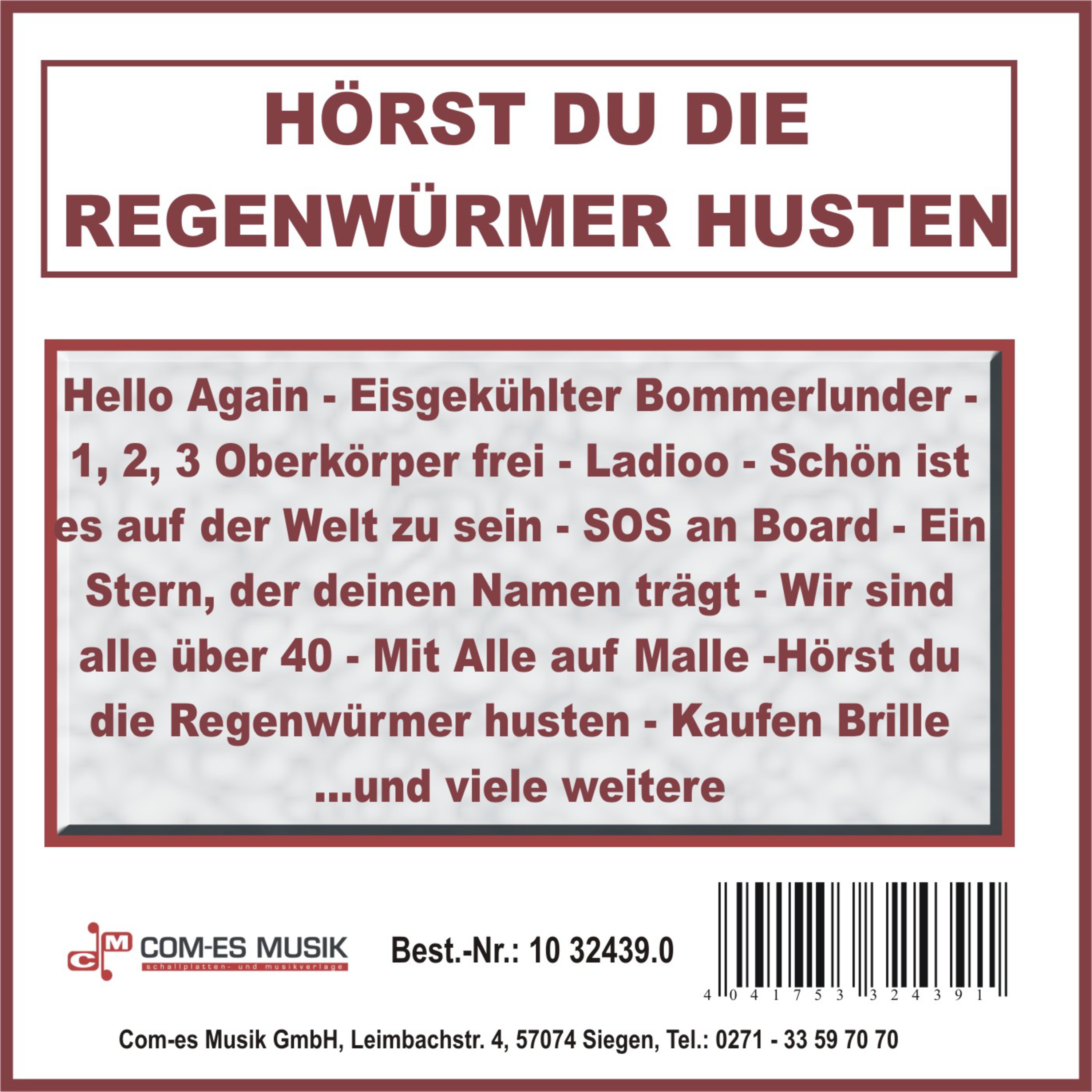 Hörst du die Regenwürmer husten