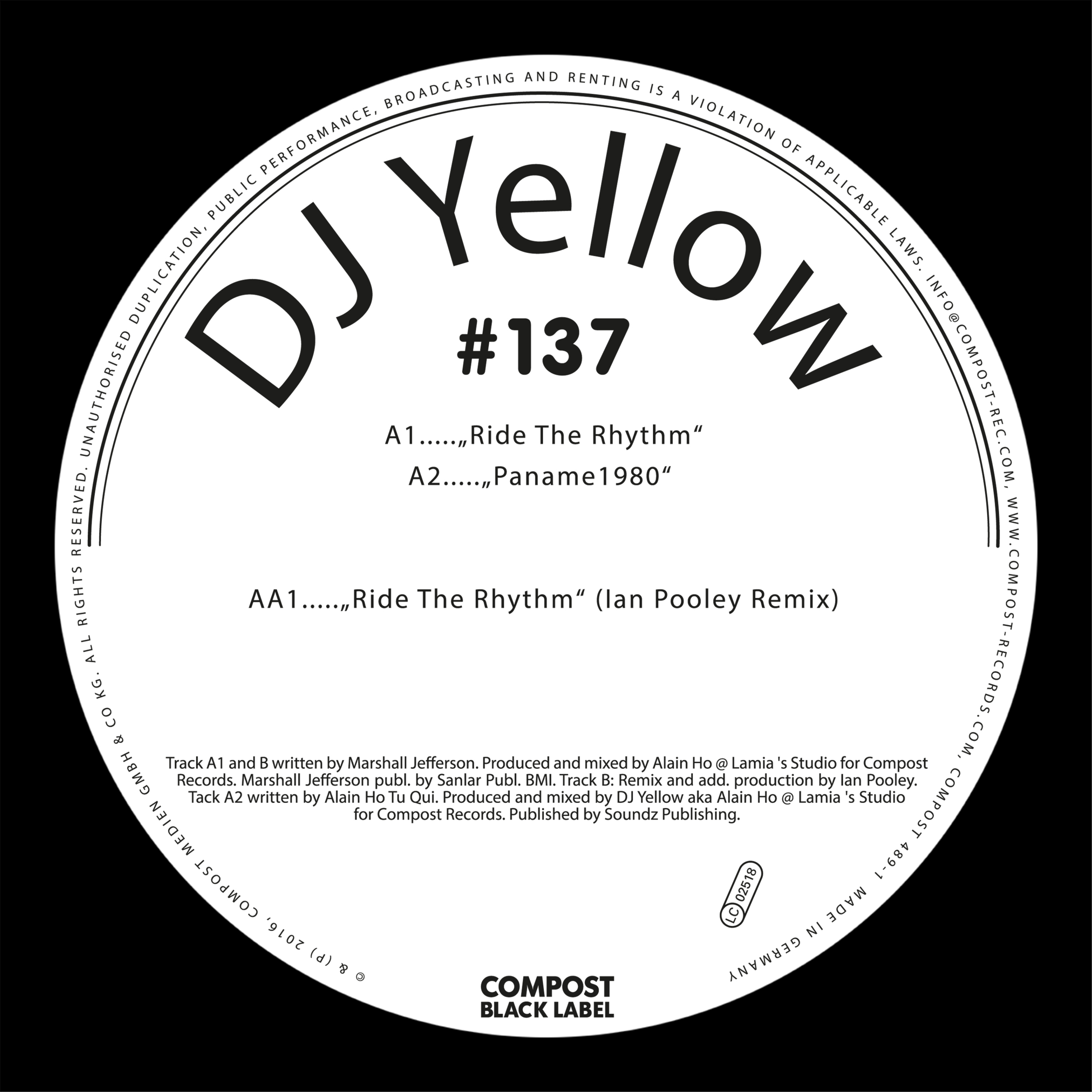 Ride the Rhythm EP incl. Ian Pooley Remix - Compost Black Label #137