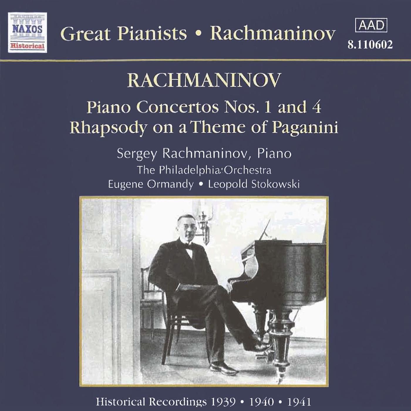 RACHMANINOV: Piano Concertos Nos. 1 and 4 (Rachmaninov) (1939-1941)